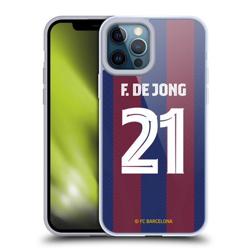 FC Barcelona 2023/24 Players Home Kit Frenkie de Jong Soft Gel Case for Apple iPhone 12 Pro Max