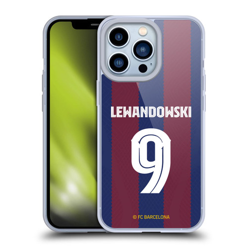 FC Barcelona 2023/24 Players Home Kit Robert Lewandowski Soft Gel Case for Apple iPhone 13 Pro