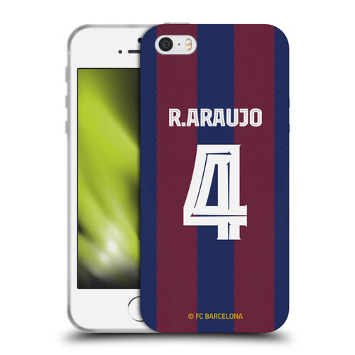 FC Barcelona 2023/24 Players Home Kit Ronald Araújo Soft Gel Case for Apple iPhone 5 / 5s / iPhone SE 2016