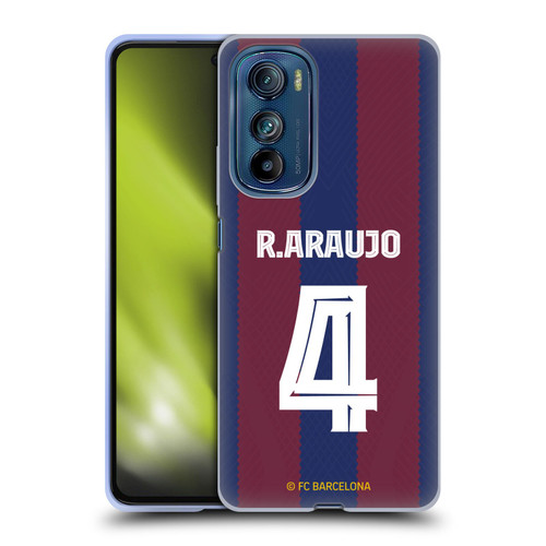 FC Barcelona 2023/24 Players Home Kit Ronald Araújo Soft Gel Case for Motorola Edge 30