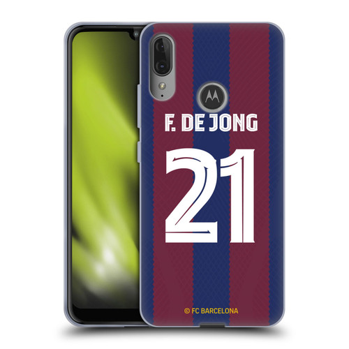 FC Barcelona 2023/24 Players Home Kit Frenkie de Jong Soft Gel Case for Motorola Moto E6 Plus
