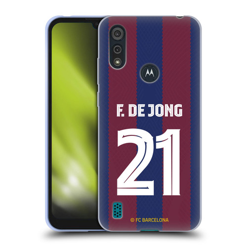 FC Barcelona 2023/24 Players Home Kit Frenkie de Jong Soft Gel Case for Motorola Moto E6s (2020)