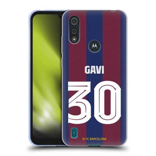 FC Barcelona 2023/24 Players Home Kit Gavi Soft Gel Case for Motorola Moto E6s (2020)