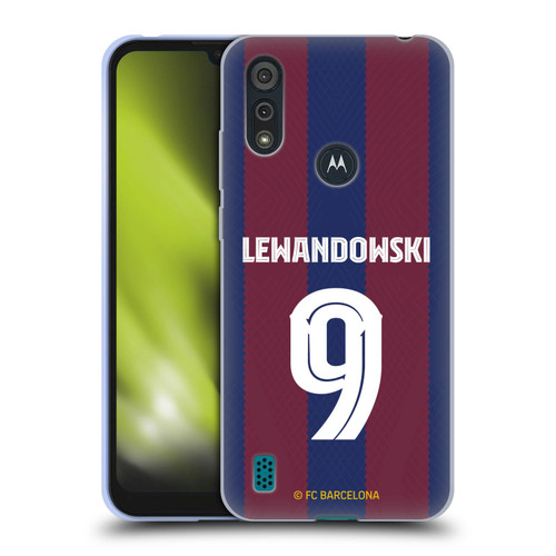 FC Barcelona 2023/24 Players Home Kit Robert Lewandowski Soft Gel Case for Motorola Moto E6s (2020)