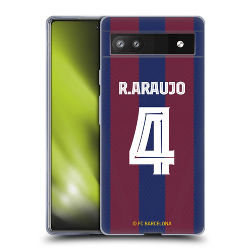 FC Barcelona 2023/24 Players Home Kit Ronald Araújo Soft Gel Case for Google Pixel 6a