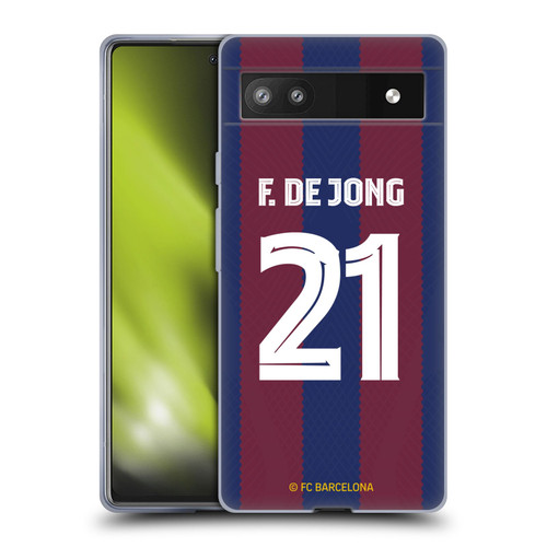 FC Barcelona 2023/24 Players Home Kit Frenkie de Jong Soft Gel Case for Google Pixel 6a
