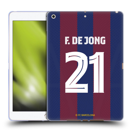 FC Barcelona 2023/24 Players Home Kit Frenkie de Jong Soft Gel Case for Apple iPad 10.2 2019/2020/2021