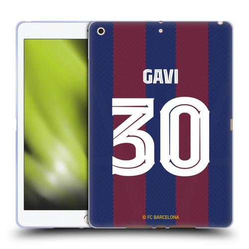 FC Barcelona 2023/24 Players Home Kit Gavi Soft Gel Case for Apple iPad 10.2 2019/2020/2021
