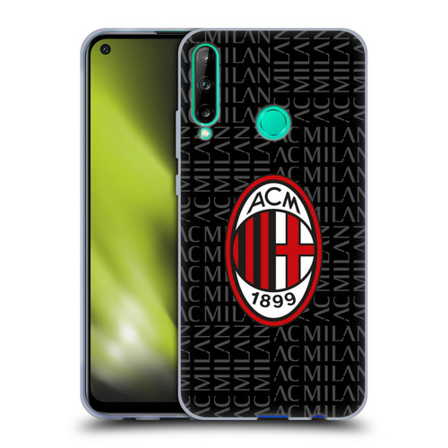 AC Milan Crest Patterns Red And Grey Soft Gel Case for Huawei P40 lite E