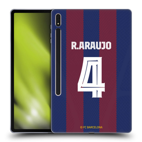 FC Barcelona 2023/24 Players Home Kit Ronald Araújo Soft Gel Case for Samsung Galaxy Tab S8 Plus