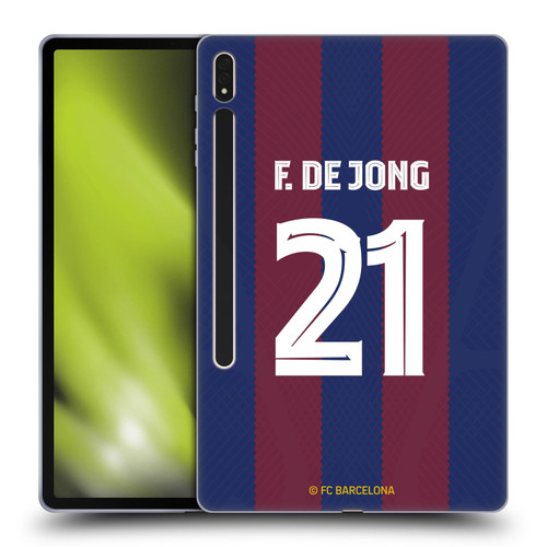FC Barcelona 2023/24 Players Home Kit Frenkie de Jong Soft Gel Case for Samsung Galaxy Tab S8 Plus