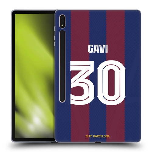 FC Barcelona 2023/24 Players Home Kit Gavi Soft Gel Case for Samsung Galaxy Tab S8 Plus