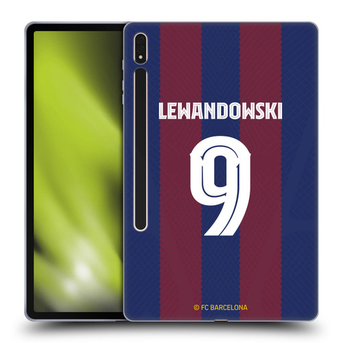 FC Barcelona 2023/24 Players Home Kit Robert Lewandowski Soft Gel Case for Samsung Galaxy Tab S8 Plus