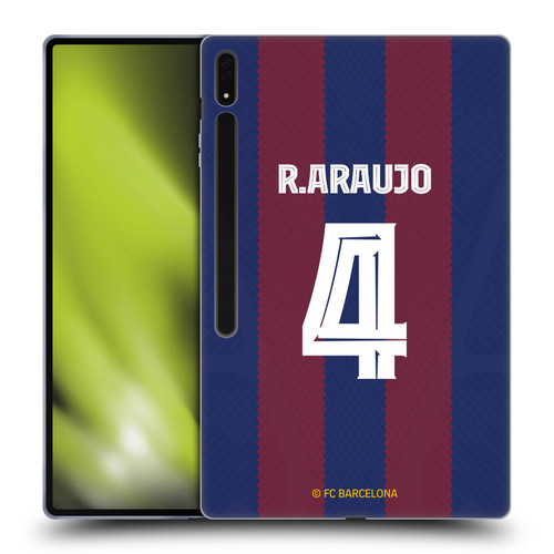 FC Barcelona 2023/24 Players Home Kit Ronald Araújo Soft Gel Case for Samsung Galaxy Tab S8 Ultra