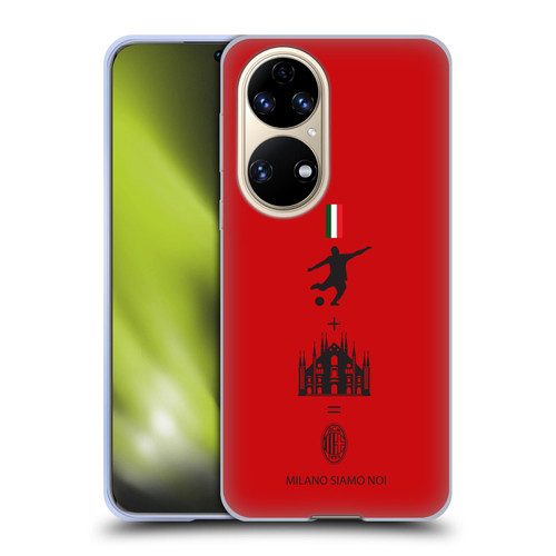 AC Milan Crest Patterns Red Soft Gel Case for Huawei P50