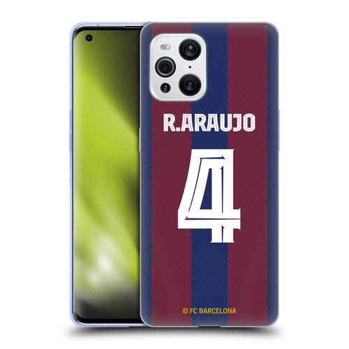 FC Barcelona 2023/24 Players Home Kit Ronald Araújo Soft Gel Case for OPPO Find X3 / Pro