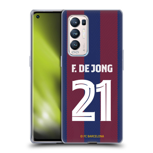 FC Barcelona 2023/24 Players Home Kit Frenkie de Jong Soft Gel Case for OPPO Find X3 Neo / Reno5 Pro+ 5G