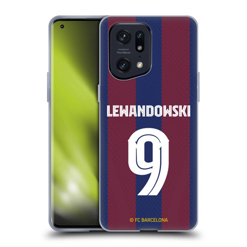 FC Barcelona 2023/24 Players Home Kit Robert Lewandowski Soft Gel Case for OPPO Find X5 Pro
