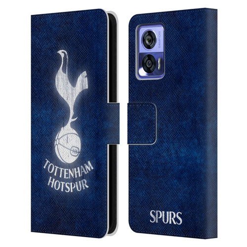 Tottenham Hotspur F.C. Badge Distressed Leather Book Wallet Case Cover For Motorola Edge 30 Neo 5G
