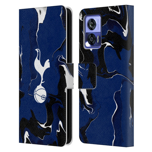 Tottenham Hotspur F.C. Badge Marble Leather Book Wallet Case Cover For Motorola Edge 30 Neo 5G