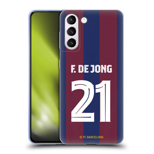 FC Barcelona 2023/24 Players Home Kit Frenkie de Jong Soft Gel Case for Samsung Galaxy S21+ 5G
