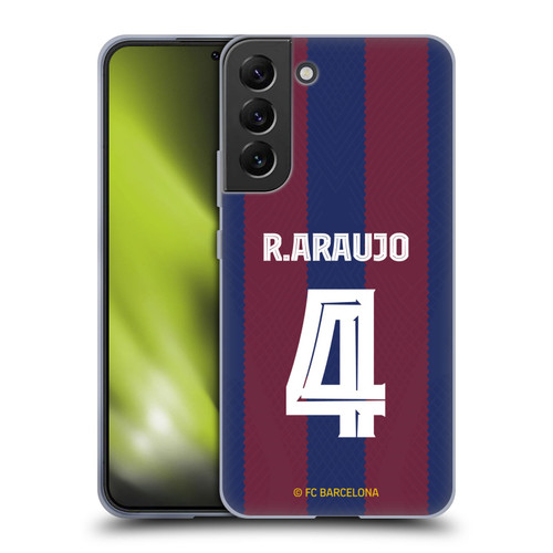 FC Barcelona 2023/24 Players Home Kit Ronald Araújo Soft Gel Case for Samsung Galaxy S22+ 5G