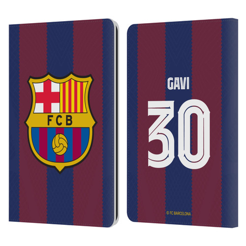 FC Barcelona 2023/24 Players Home Kit Gavi Leather Book Wallet Case Cover For Amazon Kindle Paperwhite 1 / 2 / 3