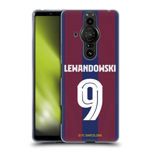 FC Barcelona 2023/24 Players Home Kit Robert Lewandowski Soft Gel Case for Sony Xperia Pro-I