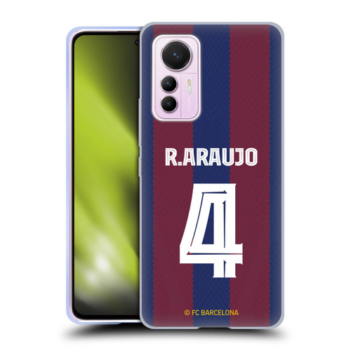 FC Barcelona 2023/24 Players Home Kit Ronald Araújo Soft Gel Case for Xiaomi 12 Lite
