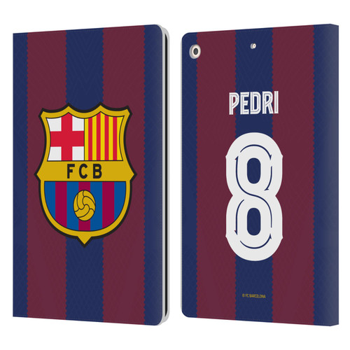 FC Barcelona 2023/24 Players Home Kit Pedri Leather Book Wallet Case Cover For Apple iPad 10.2 2019/2020/2021