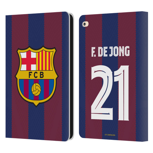 FC Barcelona 2023/24 Players Home Kit Frenkie de Jong Leather Book Wallet Case Cover For Apple iPad Air 2 (2014)