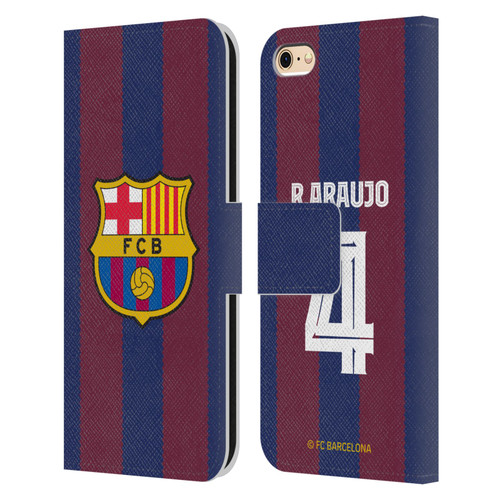 FC Barcelona 2023/24 Players Home Kit Ronald Araújo Leather Book Wallet Case Cover For Apple iPhone 6 / iPhone 6s