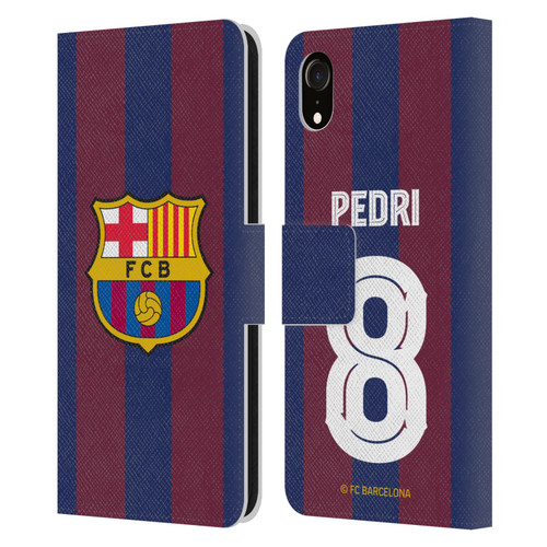 FC Barcelona 2023/24 Players Home Kit Pedri Leather Book Wallet Case Cover For Apple iPhone XR