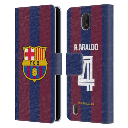 FC Barcelona 2023/24 Players Home Kit Ronald Araújo Leather Book Wallet Case Cover For Nokia C01 Plus/C1 2nd Edition