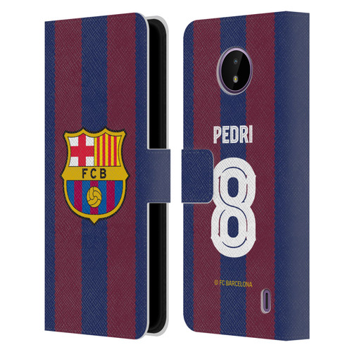 FC Barcelona 2023/24 Players Home Kit Pedri Leather Book Wallet Case Cover For Nokia C10 / C20