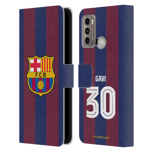 FC Barcelona 2023/24 Players Home Kit Gavi Leather Book Wallet Case Cover For Motorola Moto G60 / Moto G40 Fusion
