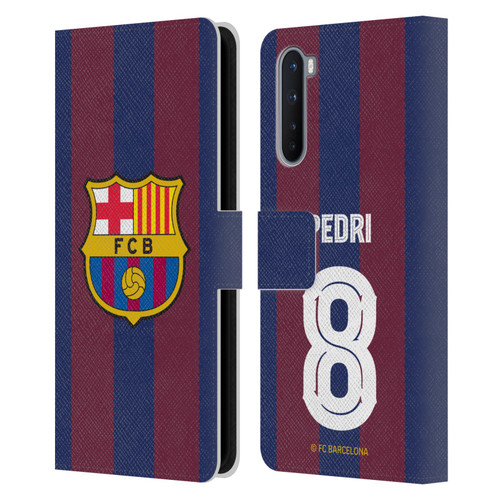 FC Barcelona 2023/24 Players Home Kit Pedri Leather Book Wallet Case Cover For OnePlus Nord 5G