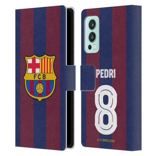 FC Barcelona 2023/24 Players Home Kit Pedri Leather Book Wallet Case Cover For OnePlus Nord 2 5G
