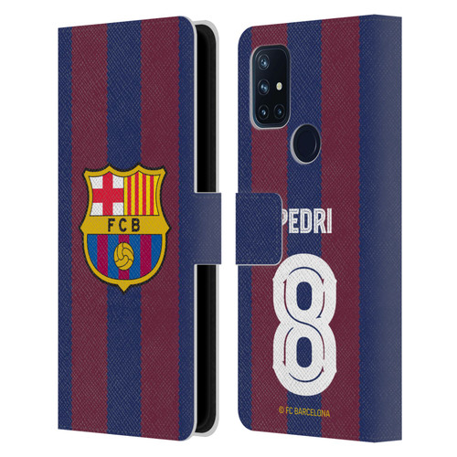 FC Barcelona 2023/24 Players Home Kit Pedri Leather Book Wallet Case Cover For OnePlus Nord N10 5G