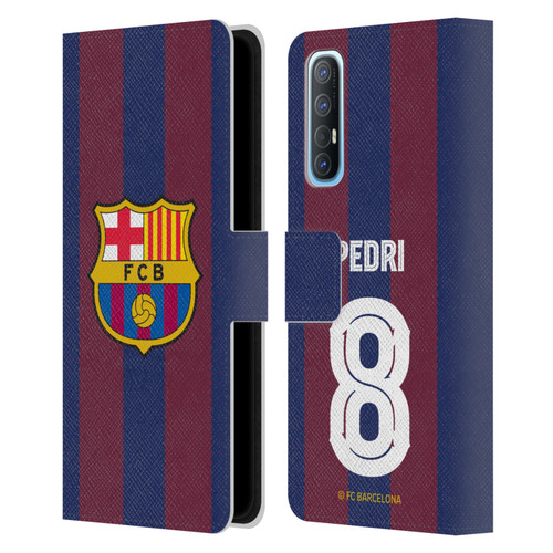 FC Barcelona 2023/24 Players Home Kit Pedri Leather Book Wallet Case Cover For OPPO Find X2 Neo 5G