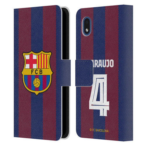 FC Barcelona 2023/24 Players Home Kit Ronald Araújo Leather Book Wallet Case Cover For Samsung Galaxy A01 Core (2020)