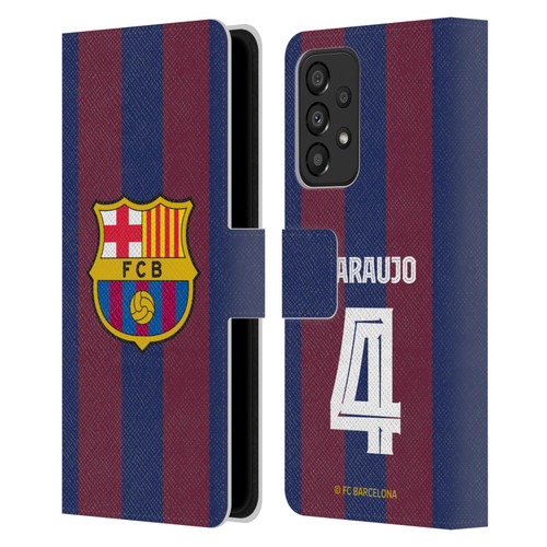 FC Barcelona 2023/24 Players Home Kit Ronald Araújo Leather Book Wallet Case Cover For Samsung Galaxy A33 5G (2022)