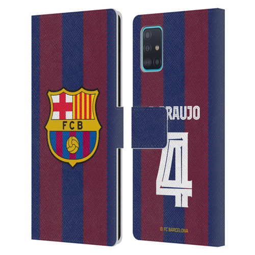 FC Barcelona 2023/24 Players Home Kit Ronald Araújo Leather Book Wallet Case Cover For Samsung Galaxy A51 (2019)