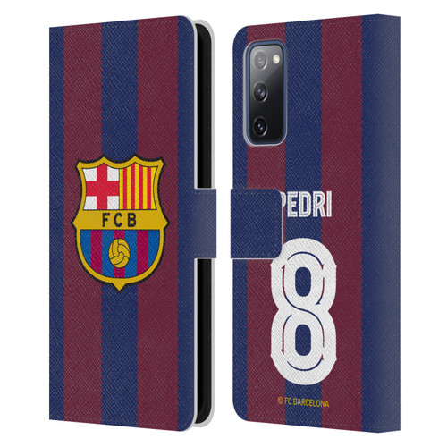FC Barcelona 2023/24 Players Home Kit Pedri Leather Book Wallet Case Cover For Samsung Galaxy S20 FE / 5G