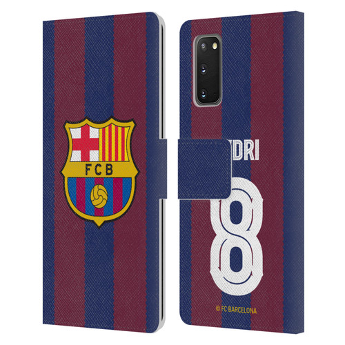 FC Barcelona 2023/24 Players Home Kit Pedri Leather Book Wallet Case Cover For Samsung Galaxy S20 / S20 5G