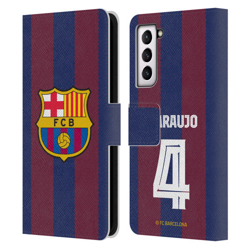 FC Barcelona 2023/24 Players Home Kit Ronald Araújo Leather Book Wallet Case Cover For Samsung Galaxy S21 5G