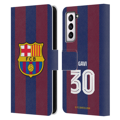 FC Barcelona 2023/24 Players Home Kit Gavi Leather Book Wallet Case Cover For Samsung Galaxy S21 5G