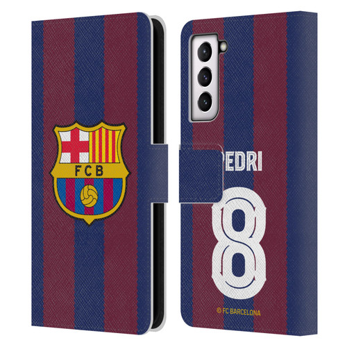 FC Barcelona 2023/24 Players Home Kit Pedri Leather Book Wallet Case Cover For Samsung Galaxy S21 5G