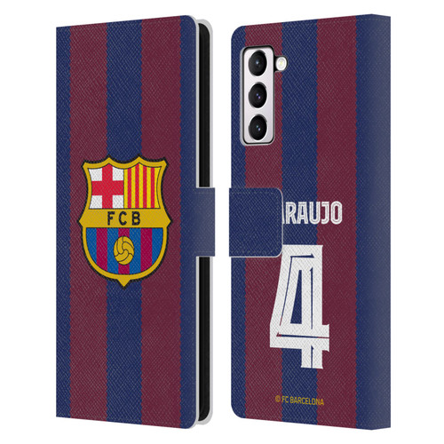 FC Barcelona 2023/24 Players Home Kit Ronald Araújo Leather Book Wallet Case Cover For Samsung Galaxy S21+ 5G