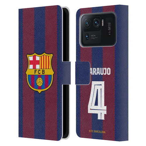 FC Barcelona 2023/24 Players Home Kit Ronald Araújo Leather Book Wallet Case Cover For Xiaomi Mi 11 Ultra